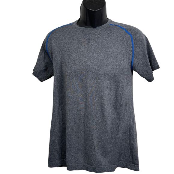 Lululemon Metal Vent Tech Mens Short Sleeve T-shirt Sz S Heathered Gray Blue - Picture 1 of 7